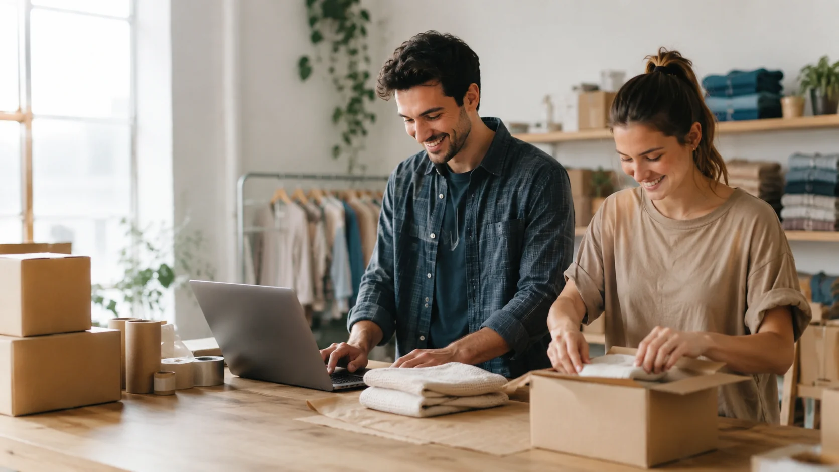 Emprendedores trabajando