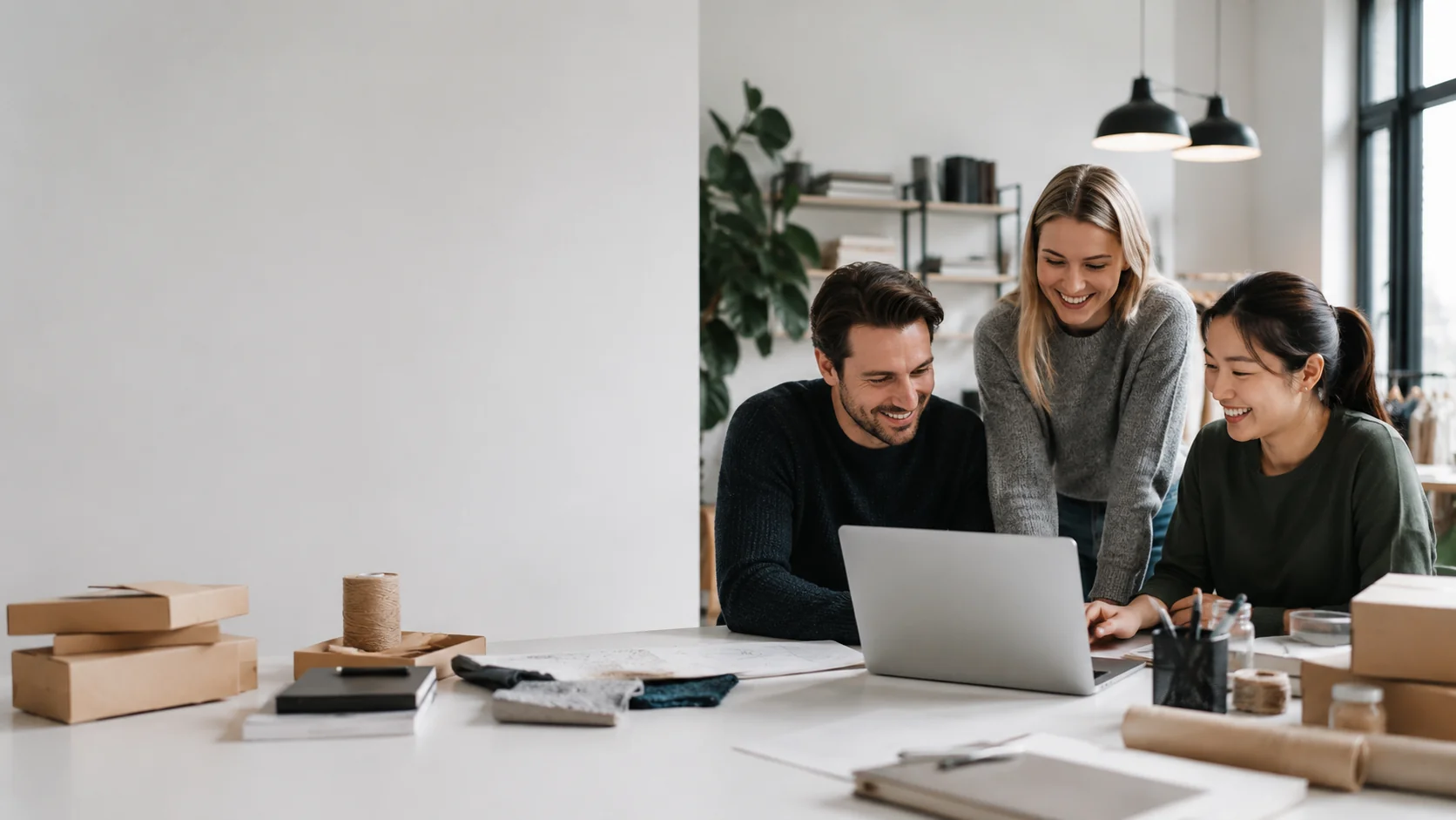 Emprendedores trabajando